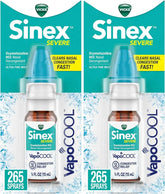 Vicks Sinex Severe Nasal Spray with VapoCOOL, Soothing Vapors,Decongestant Medicine,Relief from Stuffy Nose Due to Cold or Allergy & Nasal Congestion,Sinus Pressure Relief,265 Sprays (Pack of 2)