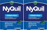 Vicks NyQuil Cold and Flu Relief Liquid Medicine, Powerful Multi-Symptom Nighttime Relief for Headache, Fever, Sore Throat, Minor Aches and Pains, Sneezing, Runny Nose, and Cough, 24 Liquicaps