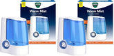 Vicks Warm Mist Humidifier Filter‑Free 1 Gal Tank,Auto Shut‑Off,Night Light,VapoPad and VapoSteam Compatible,(Pack of 2)