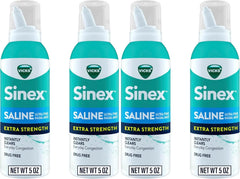VICKS Sinex Saline Extra Strength Nasal Spray,3X Concentrated* Drug Free Ultra Fine Mist,Instantly Clears Mucus,Ultra Concentrated to Clear Congestion Fast, Safe For Daily Use 5 OZ,2 Count (Pack of 2)