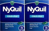 Vicks Nyquil Cold and Flu Nighttime Relief Liquid Capsules, 16 Count (Pack of 2)