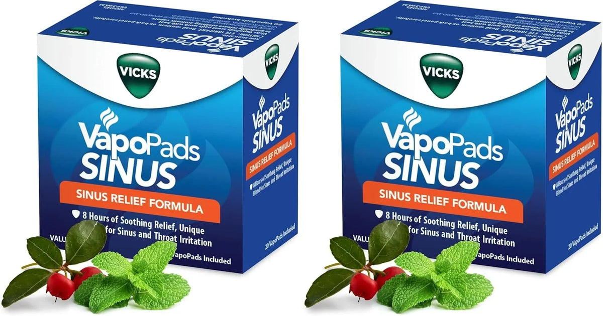 Vicks VapoPads Sinus Relief Formula - Vapor Pads Refill Humidifiers and Steam Inhalers, Scent Pads for Sinus Congestion and Throat Irritation, 40-Pack, Box Color May Vary