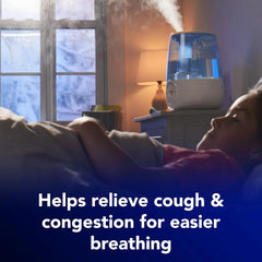 Vicks Filter-Free Ultrasonic Humidifier, Recommended by Pediatricians, 1.2 Gal Ultrasonic Cool Mist Humidifiers for Bedrooms & Kids Rooms, Works with Vicks VapoPads