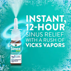 Vicks Sinex Severe Nasal Spray with VapoCOOL, Soothing Vapors,Decongestant Medicine,Relief from Stuffy Nose Due to Cold or Allergy & Nasal Congestion,Sinus Pressure Relief,265 Sprays (Pack of 2)