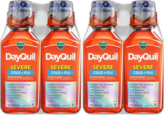 Vicks DayQuil Severe Cold&Flu Liquid Medicine, Daytime Relief for Headache, Fever, Sore Throat, Minor Aches&Pains, Chest Congestion, Stuffy Nose, Nasal Congestion, Sinus Pressure&Cough 2ct (Pack of 2)