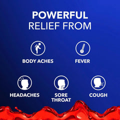 Vicks DayQuil & NyQuil Intense Flu Liquid, Value Pack, Over-the-Counter, Multi-Symptom, Powerful Relief for Body Aches, Fever, Headache, Sore Throat, and Cough, 6 Hour Relief, Cherry Flavor, 12 FL OZ