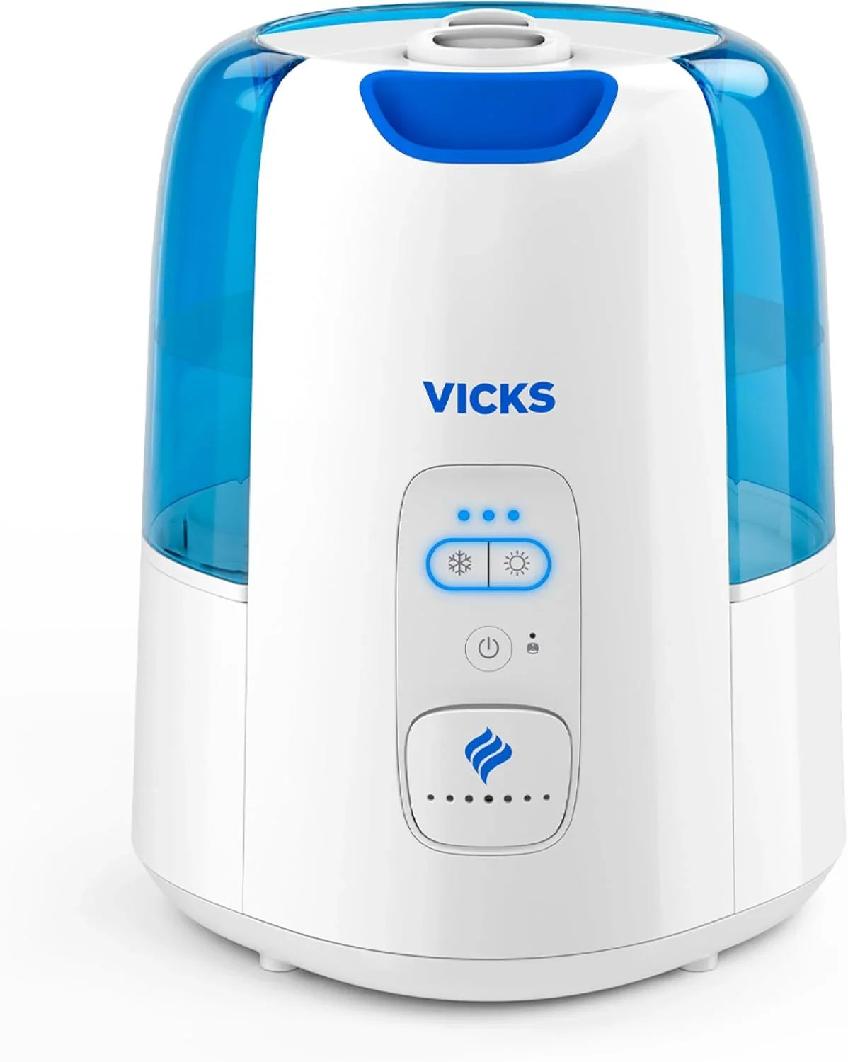 Vicks Dual Comfort Cool + Warm Mist Humidifier for Bedrooms With Fusion Technology, Compatible with Vicks VapoPads and VapoSteam, White