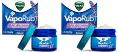 Vicks VapoRub, Lavender Scent, Cough Suppressant, Topical Chest Rub & Analgesic Ointment, Medicated Vapors, Relief from Cough Due to Cold, Aches & Pains, 1.76oz (Pack of 2)